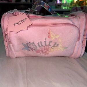 Juicy Couture Pink Embroidered Cosmetic Bag